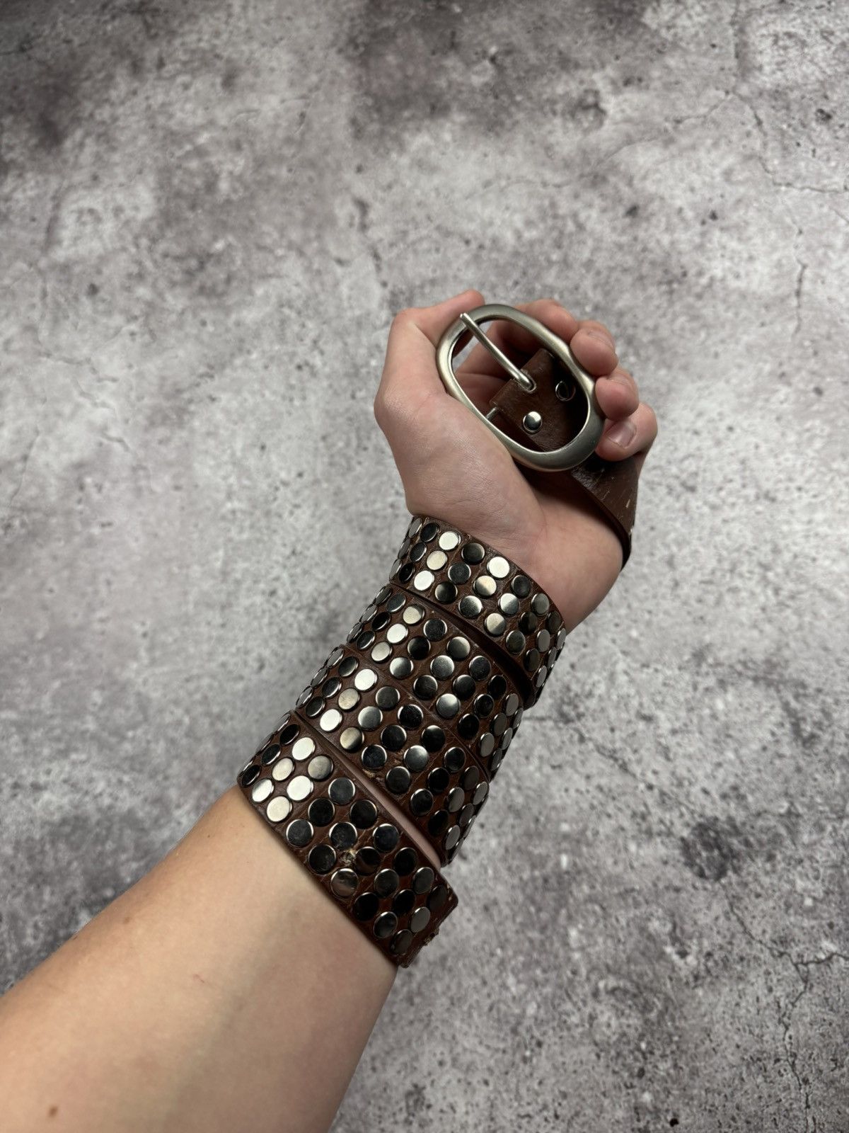 Japanese Brand 00's NUMBER NINE STYLE STUDDED LEATHER RARE Y2K BELT VINTAGE Size ONE SIZE - 1 Thumbnail