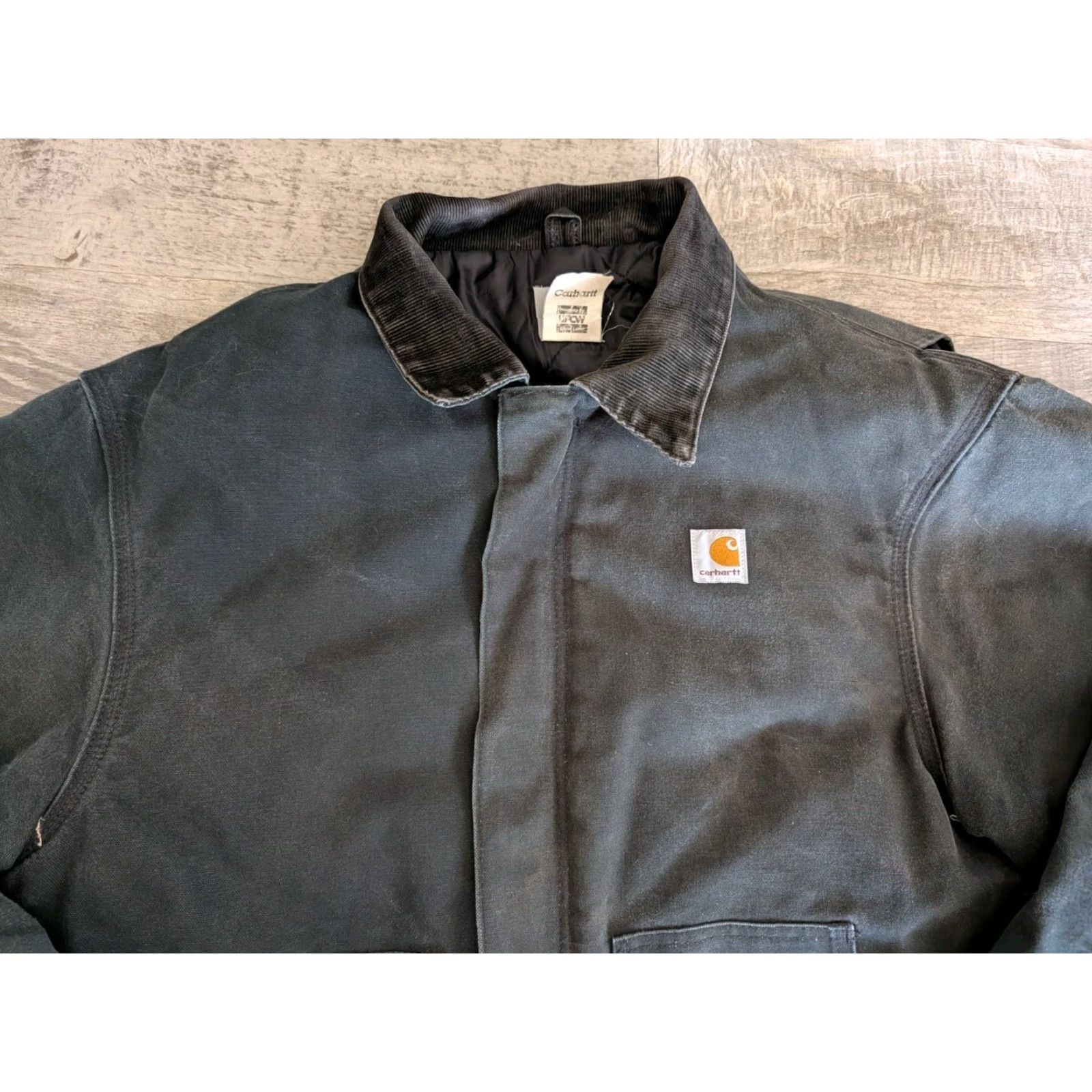 Carhartt VINTAGE Carhartt J02 BLK 46 Tall Bomber Jacket Corduroy Collar Quilted Lined Workwear USA Mens Size US S / EU 44-46 / 1 - 2 Thumbnail