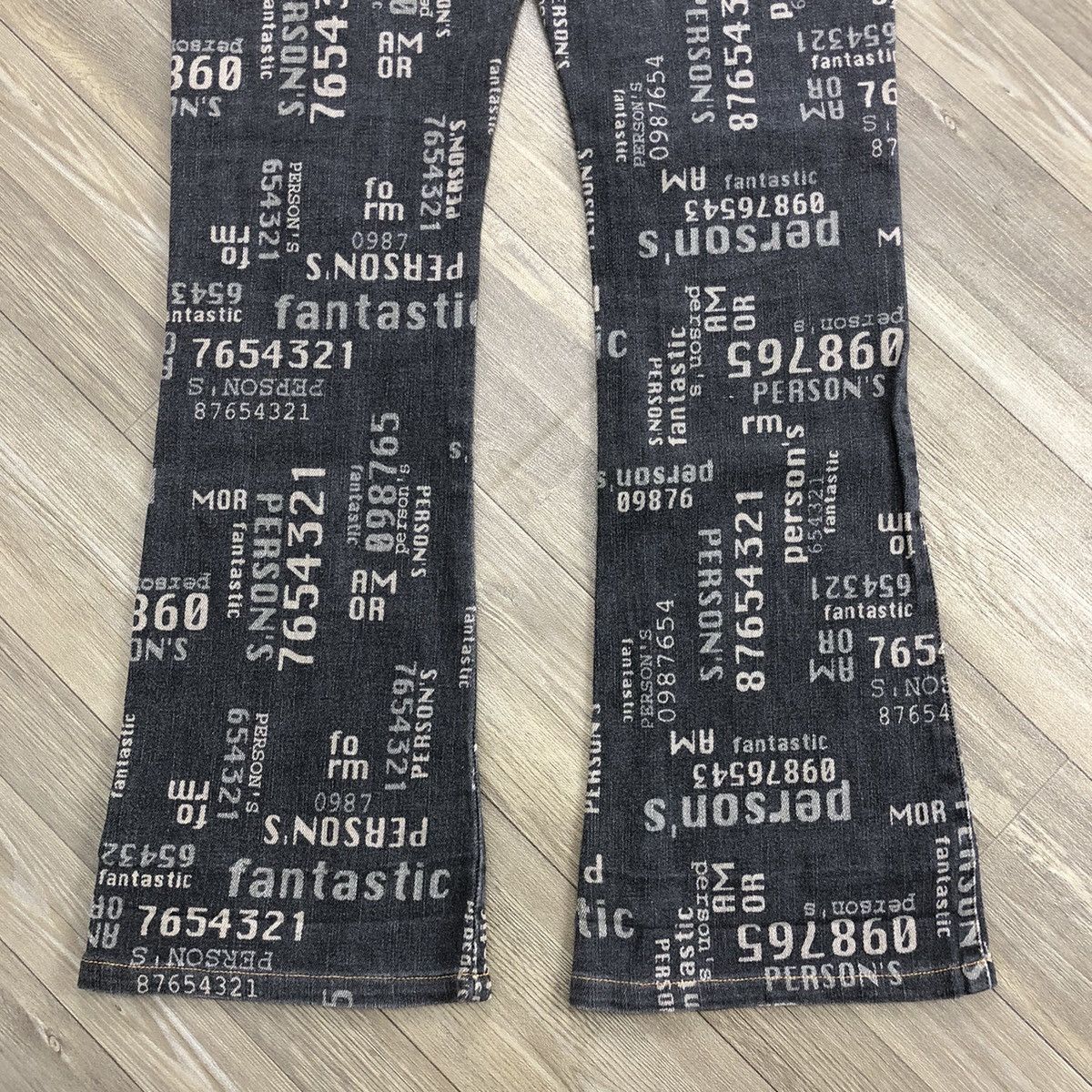 If Six Was Nine × Japanese Brand × Le Grande Bleu (L.G.B.) 2000s Persons Poem Full Print Goa Lgb Bootcut Flared Jeans Size US 28 / EU 44 - 11 Thumbnail