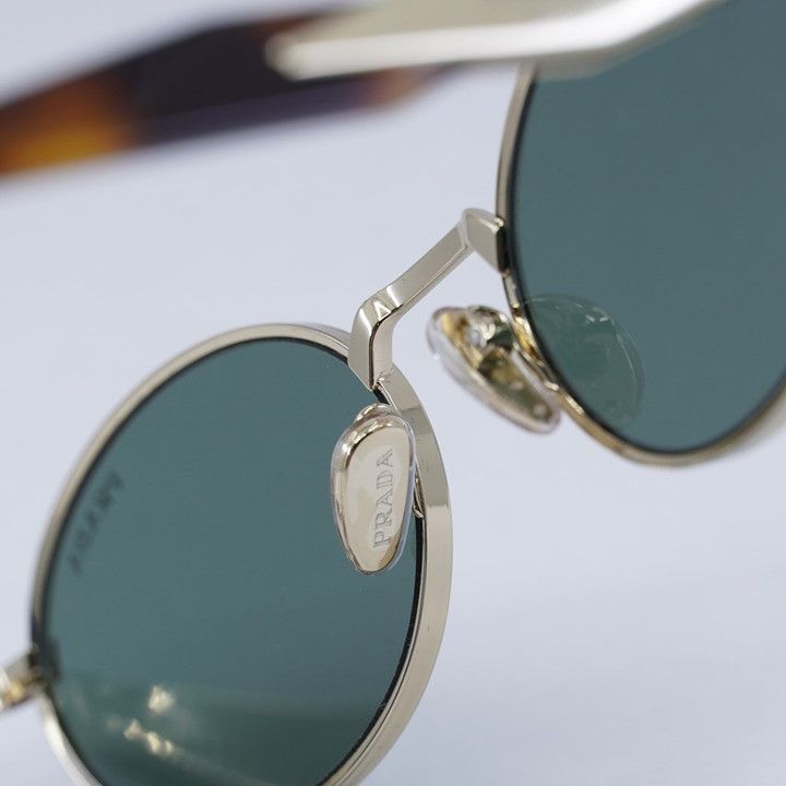 Prada Prada PR65ZS ZVN70L Sunglasses Pale Gold Oval Frame Size ONE SIZE - 9 Thumbnail