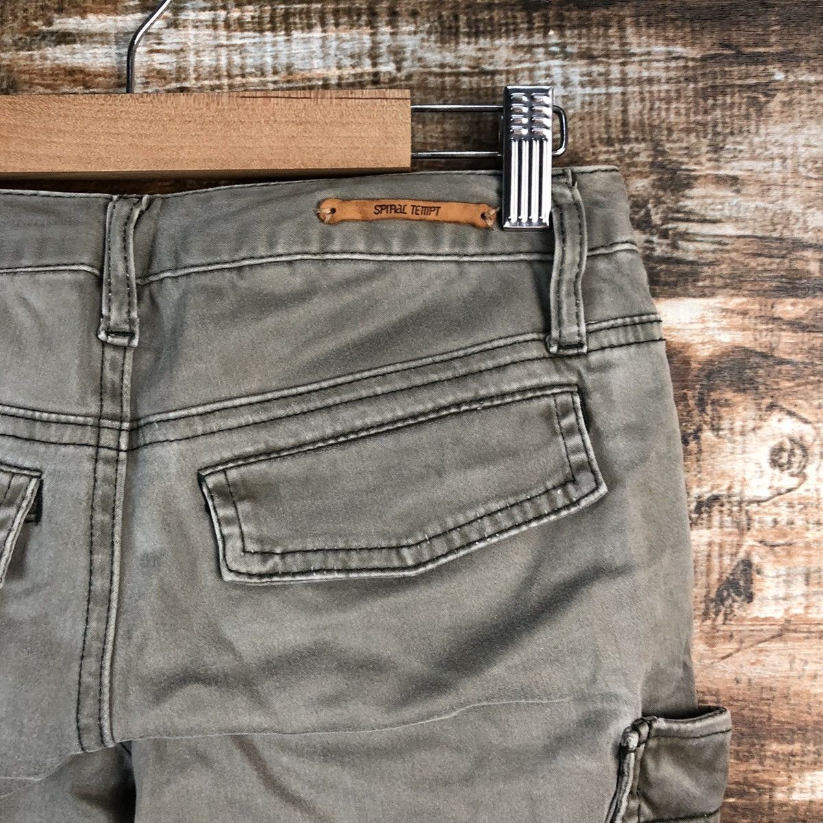 Japanese Brand Spiral Temp Green Cargo Multipocket Pants #A2456 Size 25" / US 0 / IT 36 - 20 Thumbnail
