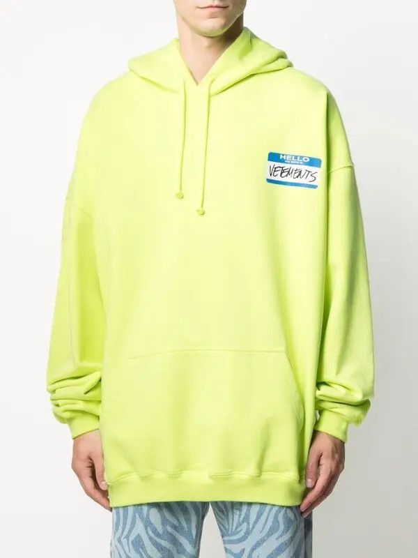 Vetements o1y0924 Hooded Sweatshirt in Acid Green Size US XL / EU 56 / 4 - 2 Thumbnail