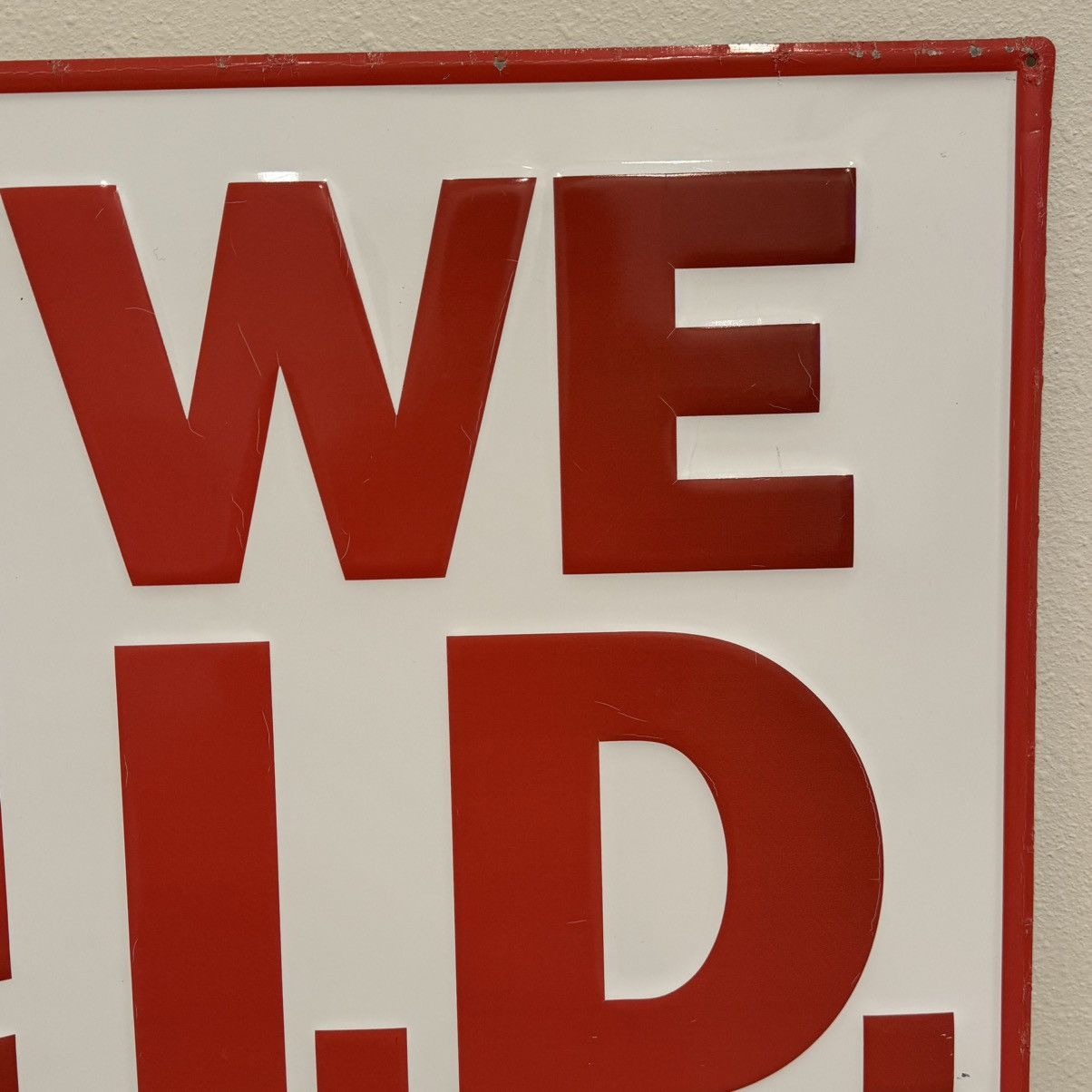 Budweiser × Vintage 2015 Budweiser “WE I.D.” | 24x24in | Beer Tin Bar Sign Size ONE SIZE - 8 Thumbnail