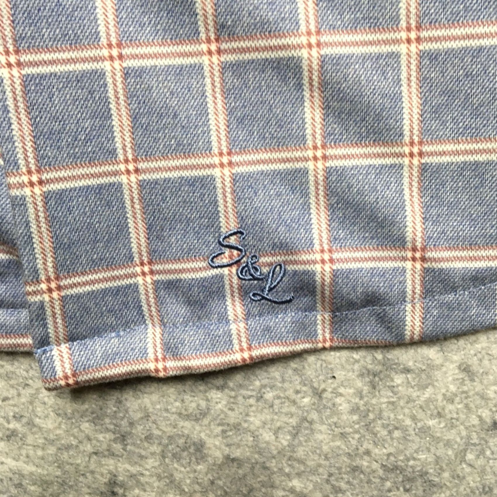 Vintage State & Liberty Plaid Shirt Mens Large Blue Athletic Fit Shirt Size US L / EU 52-54 / 3 - 3 Thumbnail