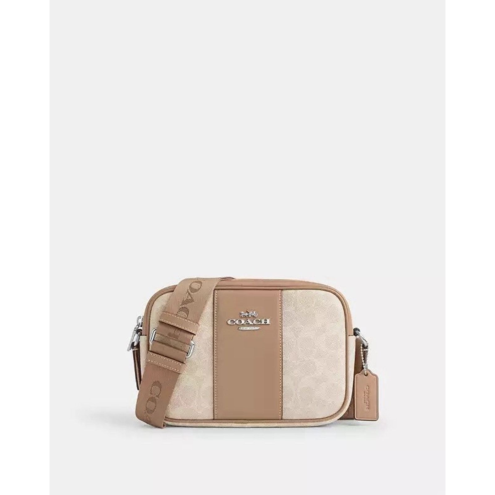 Coach NWT Coach Jamie Camera Bag Canvas Stripe CZ185 Sand/Taupe Size ONE SIZE - 6 Thumbnail