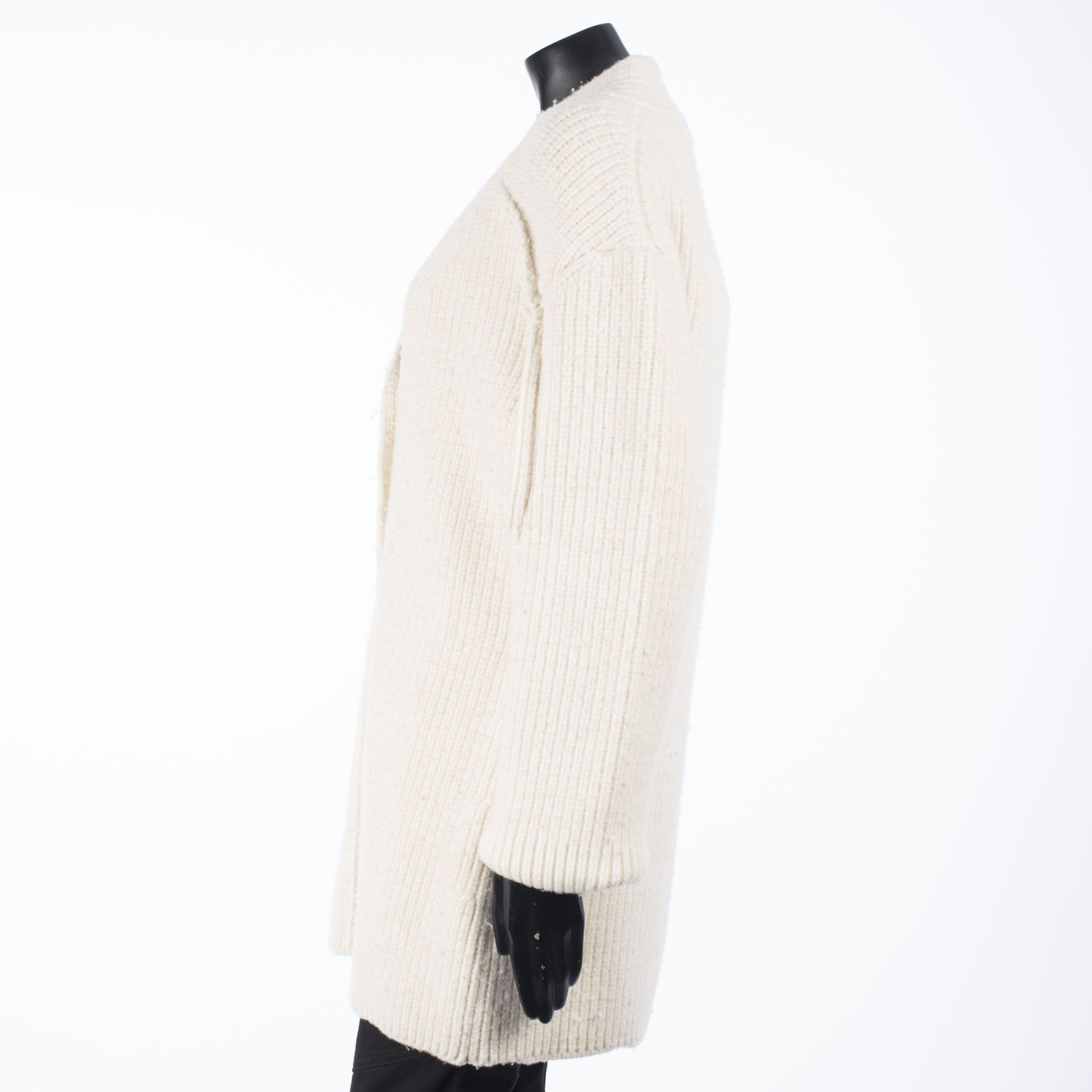 Bottega Veneta Oversized Cardigan in Thick Felted Ribbed Knit Cashmere Size XS / US 0-2 / IT 36-38 - 3 Thumbnail