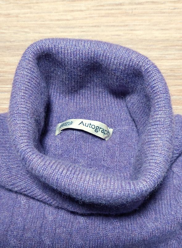 Marks & Spencer 100% cashmere sweater turtleneck purple soft elegant Size M / US 6-8 / IT 42-44 - 3 Thumbnail