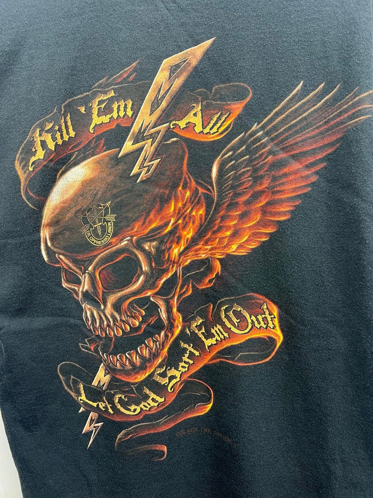 Designer Vintage Graphic Tee - Kill 'Em All Skull T-Shirt Size US L / EU 52-54 / 3 - 2 Thumbnail