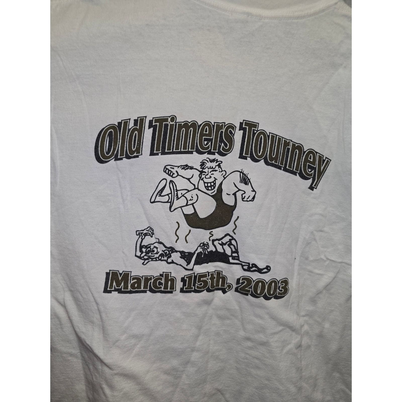 Vintage Vintage Wrestling Shirt Old Timers Tourney White Tee Large Size US L / EU 52-54 / 3 - 2 Thumbnail