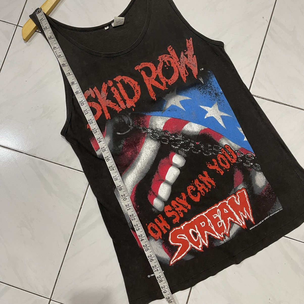 Band Tees Thrashed faded vtg skid row oh say can you scream 1990 tee Size US M / EU 48-50 / 2 - 10 Thumbnail