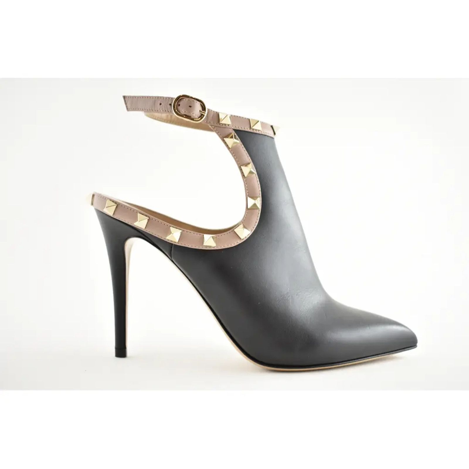 Valentino Rockstud Leather Stud Ankle Strap Heel Bootie Boot Pump 37 Size US 7 / IT 37 - 2 Thumbnail