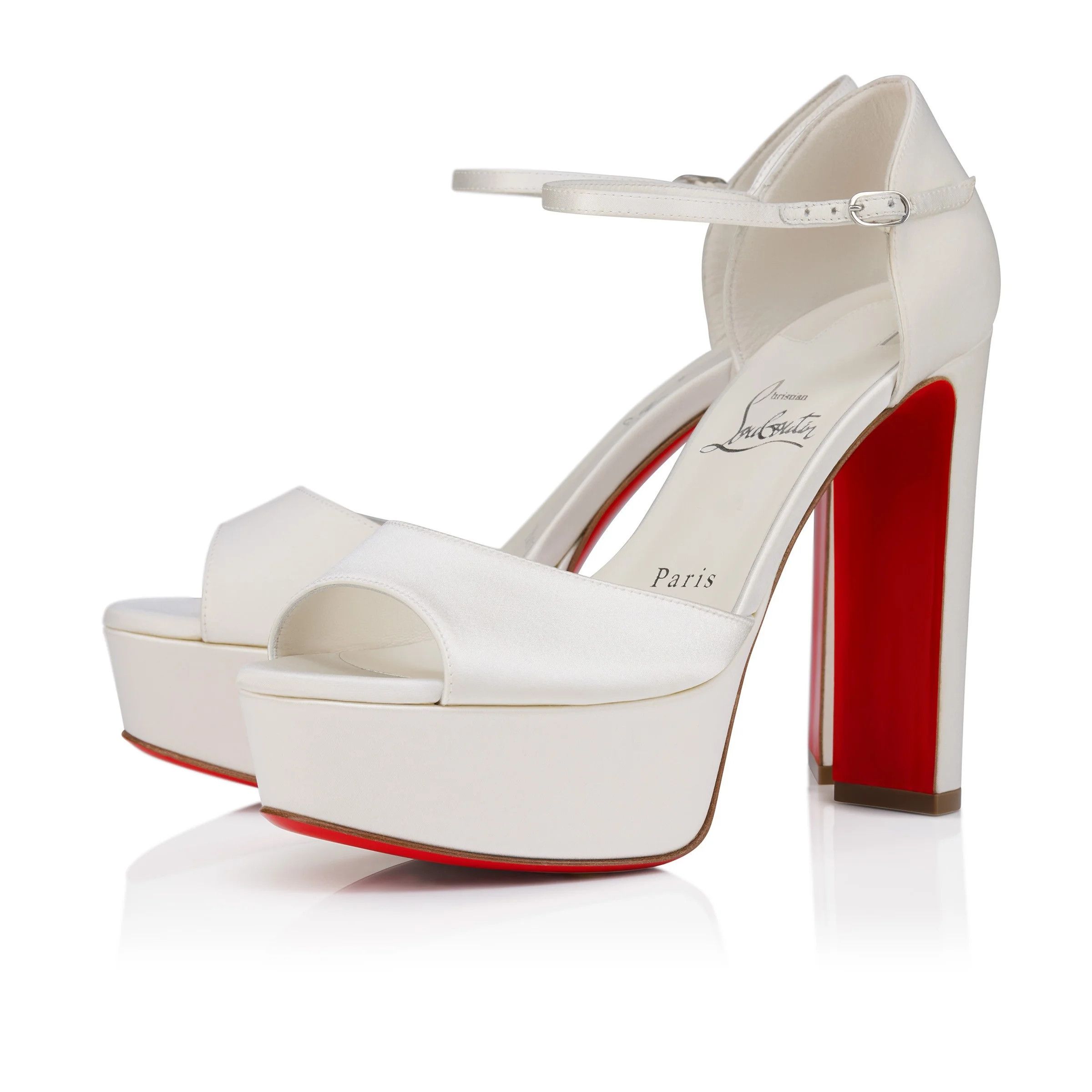 Christian Louboutin os11x0526 Sandaloo 130mm Sandals in Ivory Size US 8 / IT 38 - 2 Thumbnail