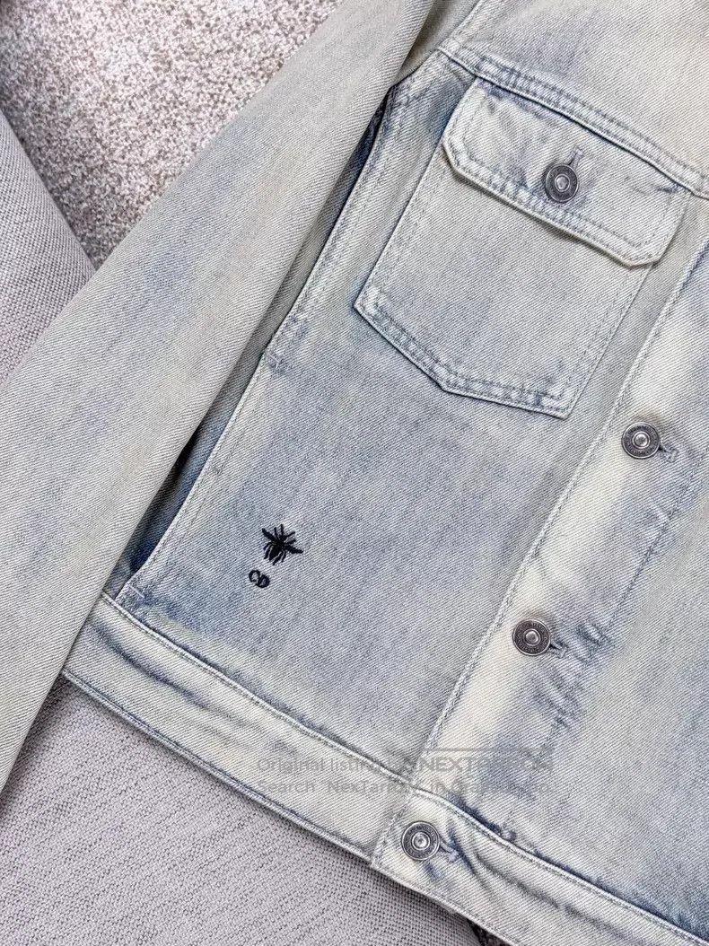 Dior Dior Little bee embroidered washed denim jacket Size XS / US 0-2 / IT 36-38 - 4 Thumbnail