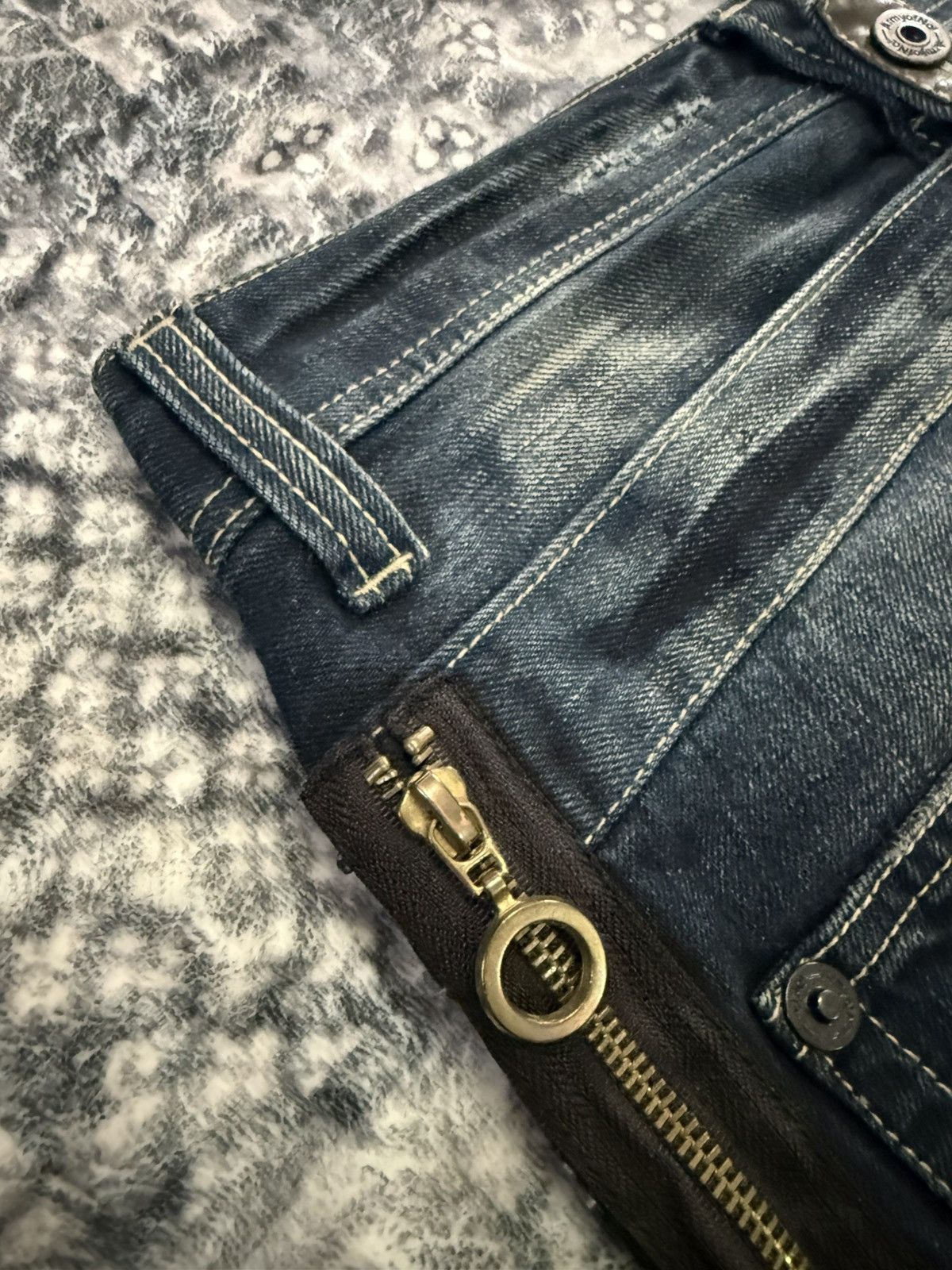 If Six Was Nine Trim Co Japan Wolf Cut Shadow Wash Studded Flared Jeans Size US 30 / EU 46 - 17 Thumbnail