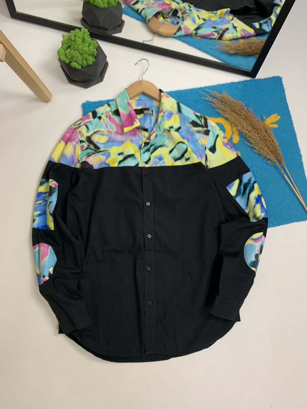 Designer × Moschino Avant Garde Love Moschino Psychodelic Printed Shirt Size US L / EU 52-54 / 3 - 3 Thumbnail