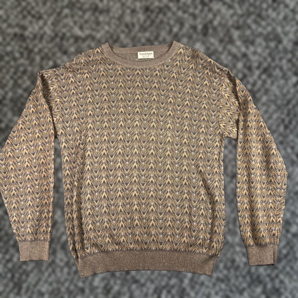 Vintage VINTAGE Tricots St Raphael Knit Sweater Mens L Large Geometric 3D Design USA MADE Streetwear? Size US L / EU 52-54 / 3 - 1 Thumbnail