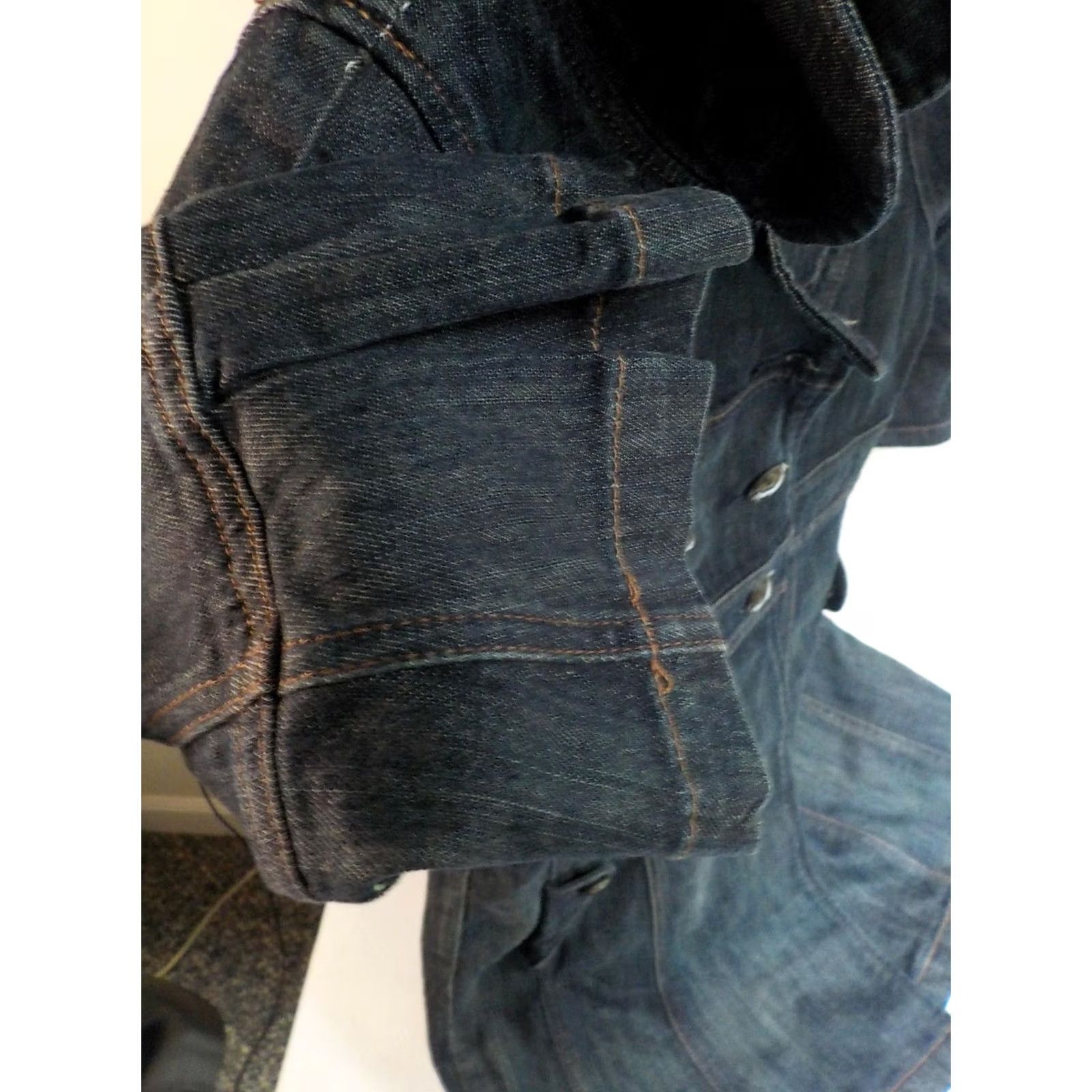 Guess GUESS Jeans Double Breasted 3/4 Sleeves Jean Denim Jacket Women Small Blue Denim Jacket Size 28" / US 6 / IT 42 - 6 Thumbnail