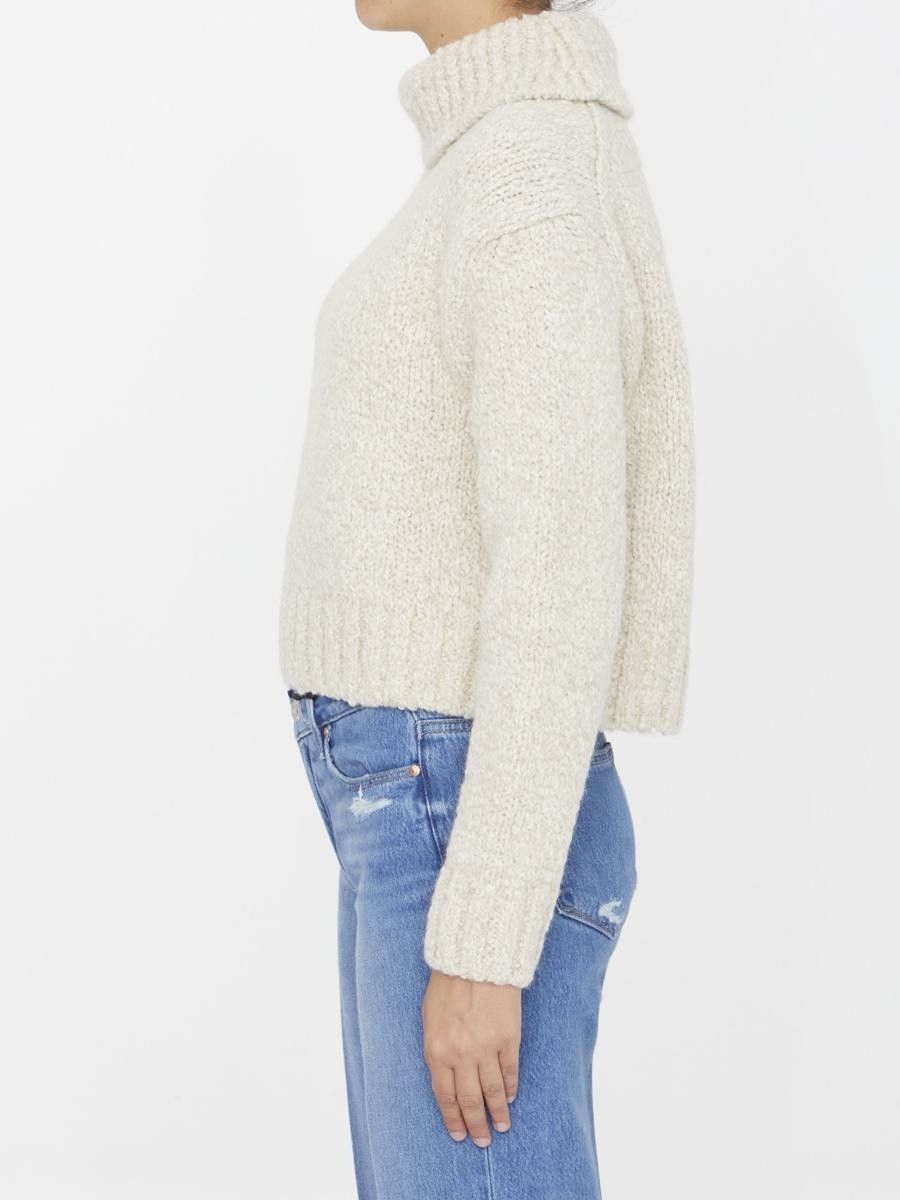Bottega Veneta o1n1vont0625 Alpaca Chunky Sweater in Chalk Size S / US 4 / IT 40 - 3 Thumbnail