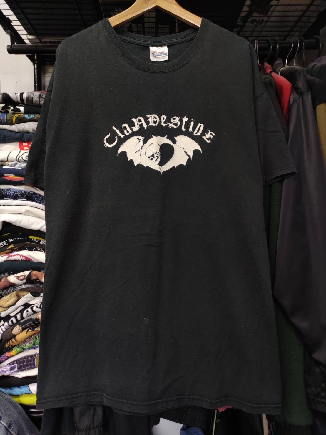 Band Tees × Vintage Rare! Vtg 00's Clandestine Industries " Bartskull " Logo OG Size US XL / EU 56 / 4 - 3 Thumbnail