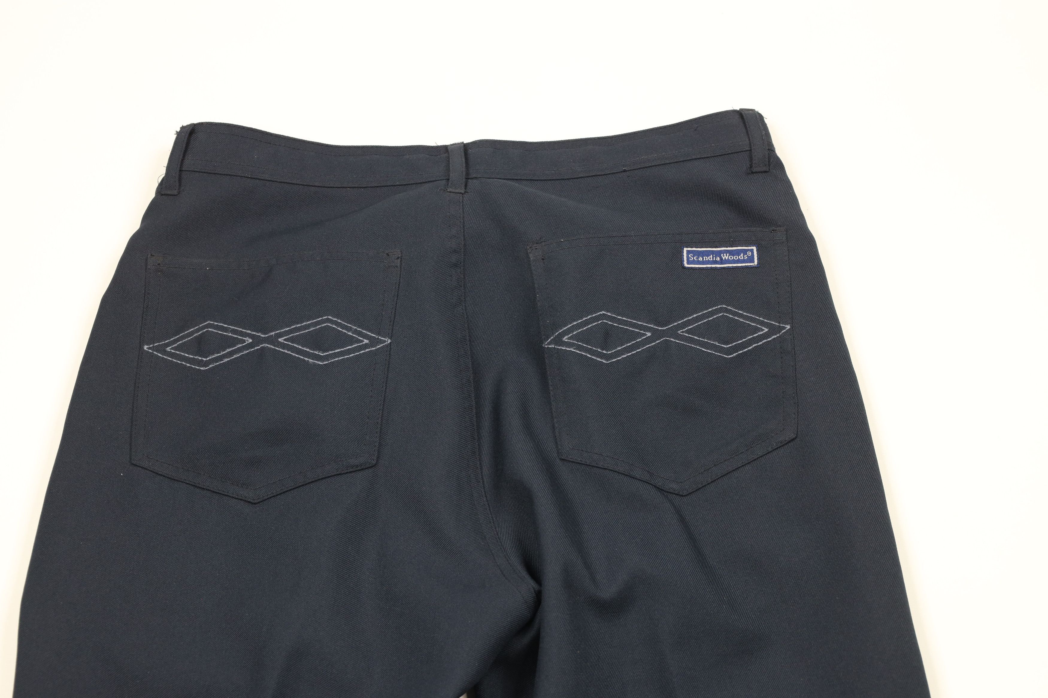 Vintage Vintage 90s Streetwear Knit Flared Wide Leg Chino Pants Navy Size US 33 - 10 Thumbnail