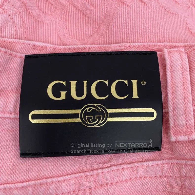 Gucci Gucci Light pink logo jacquad full print cotton casual sho Size 29" - 5 Thumbnail