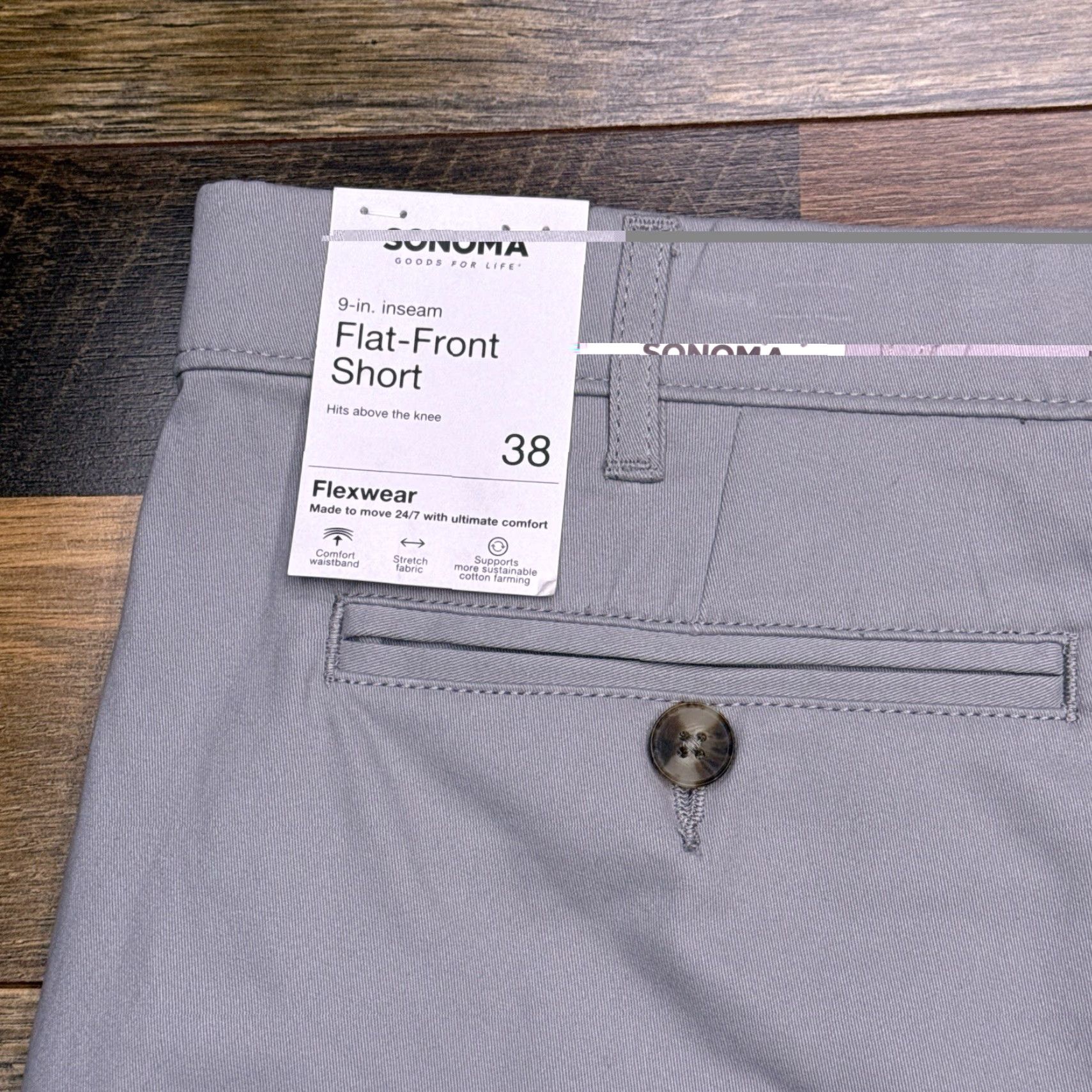 Vintage Sonoma Shorts Mens 38 Gray Mid Rise Stretch Chino Twill Regular Fit New Size US 38 / EU 54 - 6 Thumbnail