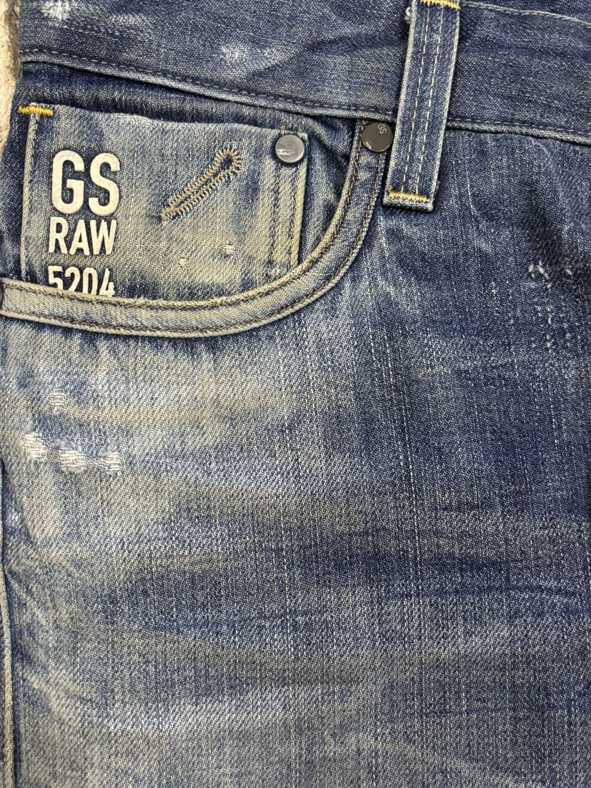 G-Star Vintage GStar Raw GS01 Distressed Grunge Jeans Made in Italy Size US 30 / EU 46 - 5 Thumbnail