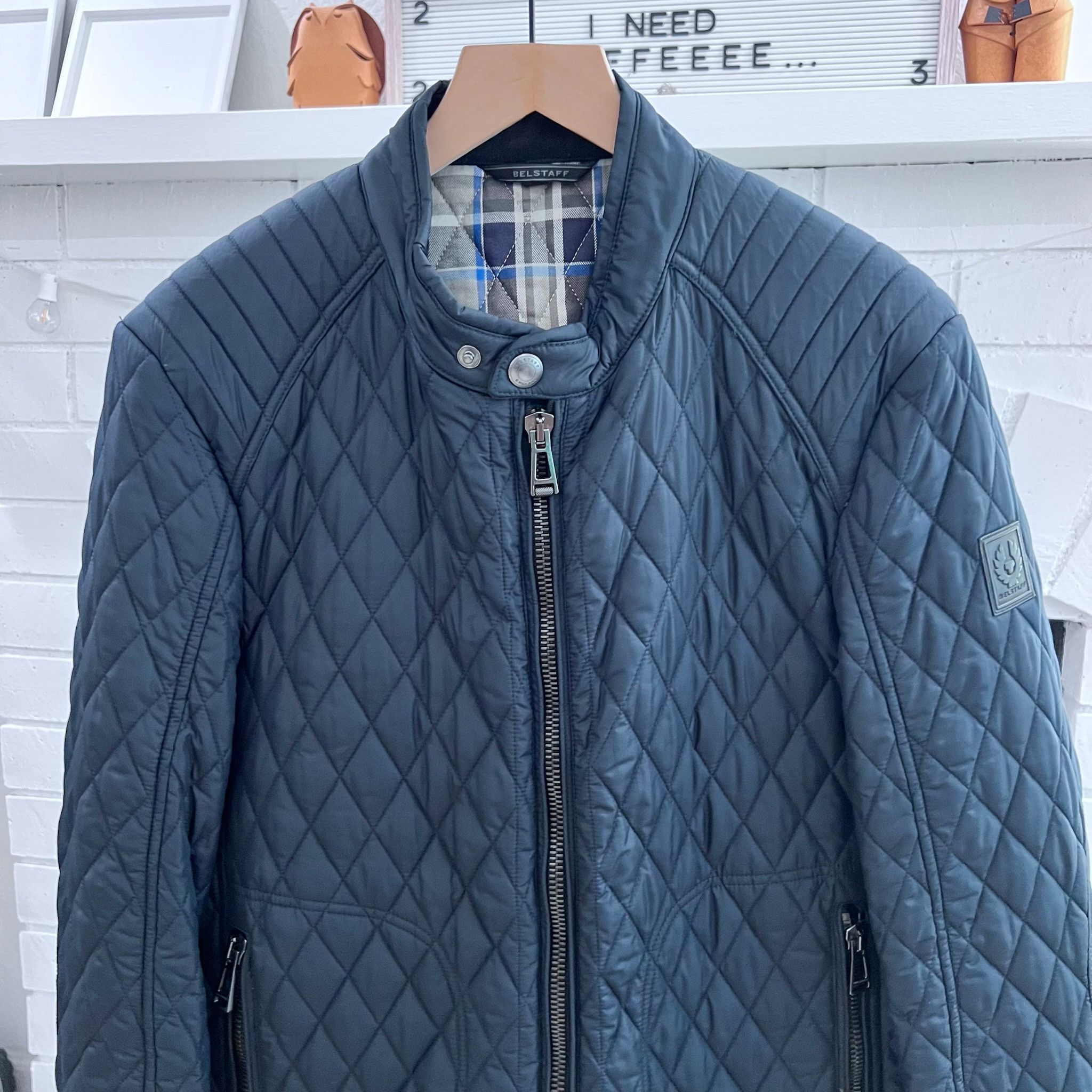 Belstaff Belstaff England Puffer Quilted Racer Jacket - Navy Blue Size US L / EU 52-54 / 3 - 2 Thumbnail
