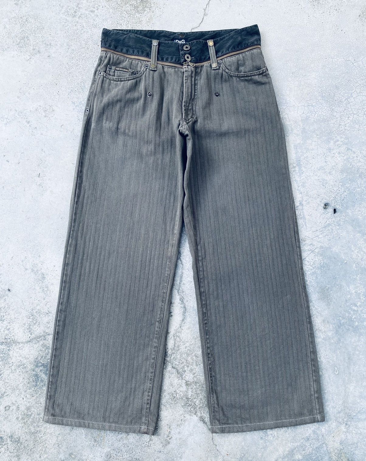 Dolce & Gabbana Vintage AW2003 Dolce & Gabbana Zipper Waist Pants Size US 32 / EU 48 - 2 Thumbnail