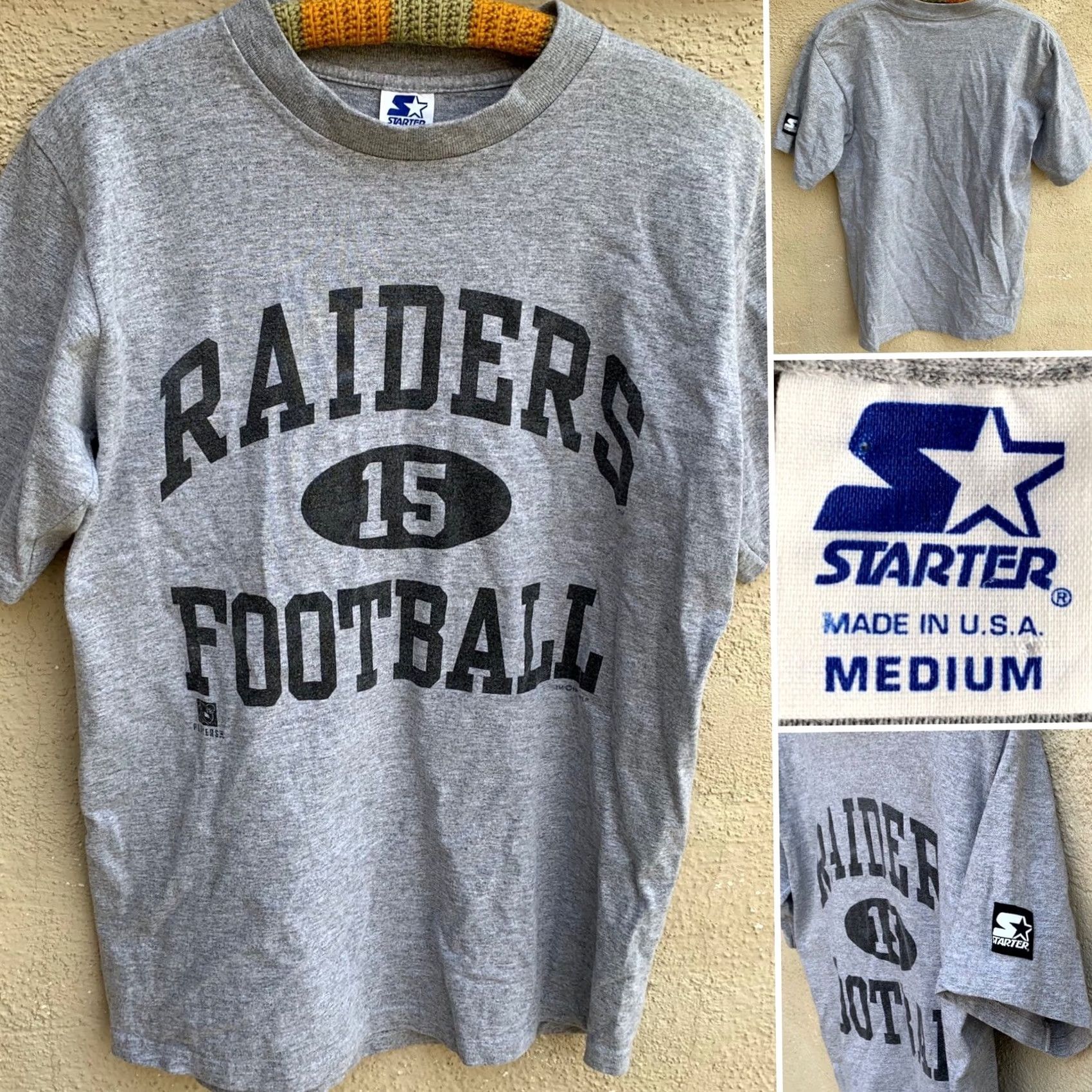 Starter VINTAGE Raiders Football 15 T Shirt 1995 NFLP Starter M Gray Mens Size US M / EU 48-50 / 2 - 2 Thumbnail