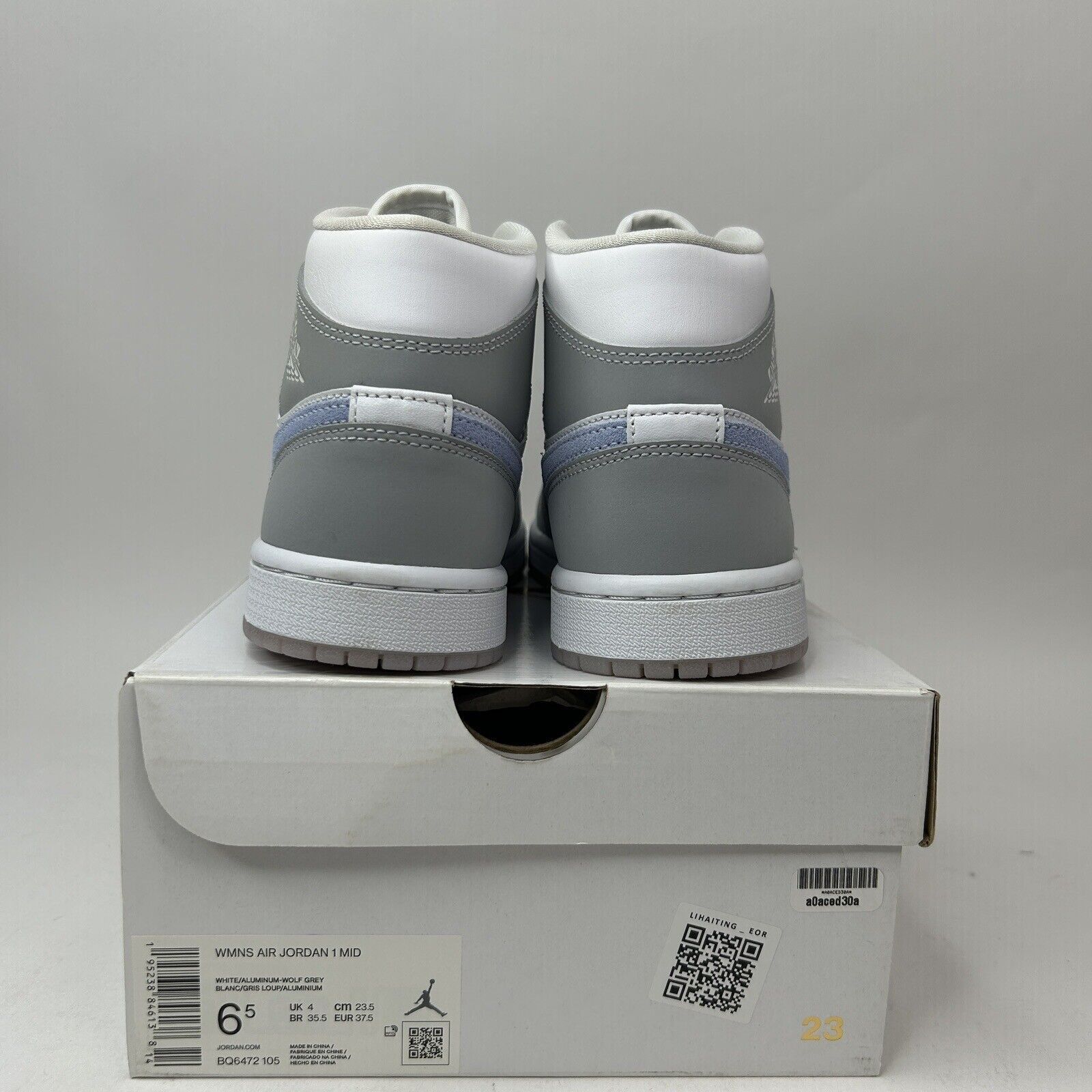 Jordan Brand Nike Air Jordan 1 Mid Retro WMNS “Wolf Grey/Aluminum” 2023 Size US 6.5 / IT 36.5 - 4 Thumbnail