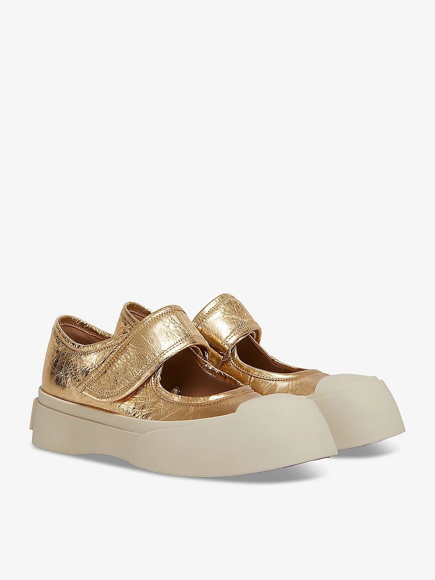 Marni oc11z0525 Mary Jane Leather Shoes in Golden Size US 10 / IT 40 - 1 Thumbnail