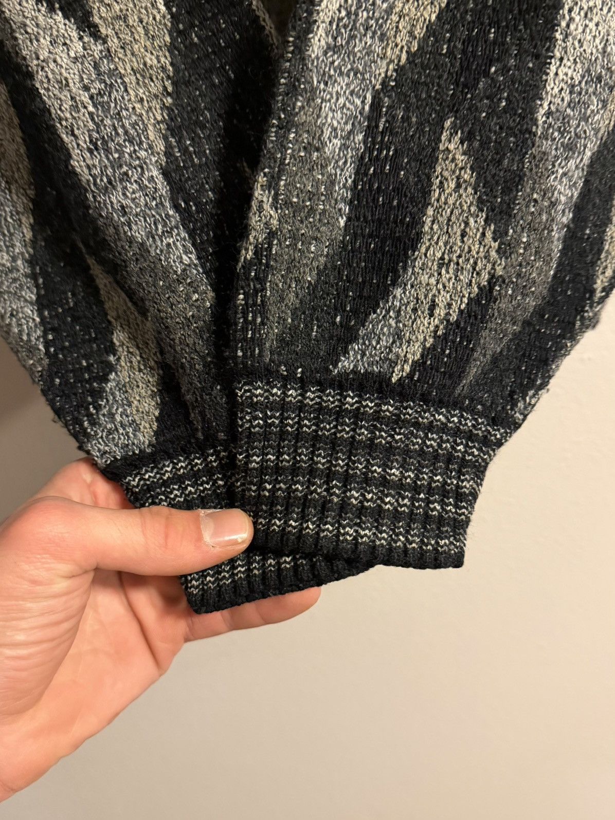 Protege vtg 90s protege vertical striped acrylic sweater black/gray Size US XL / EU 56 / 4 - 5 Thumbnail