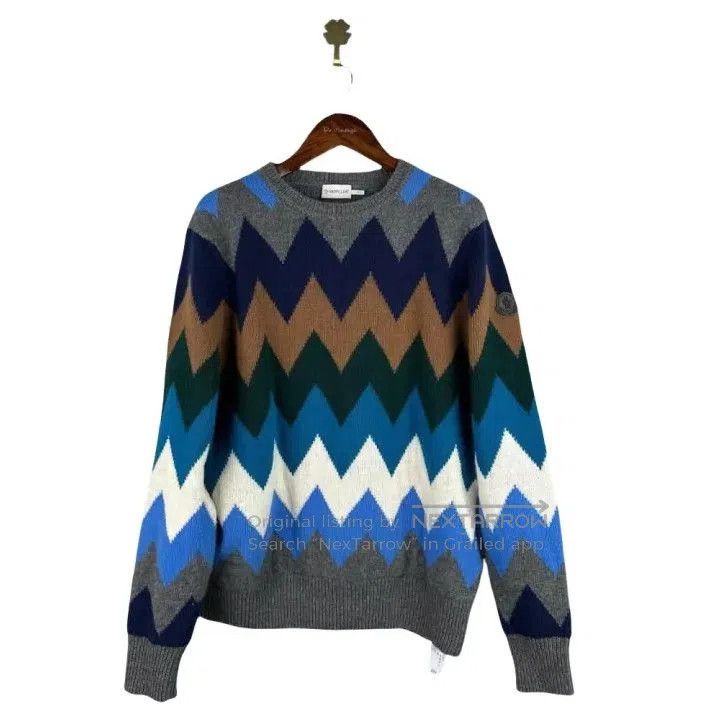 Moncler Moncler Chevron Stripe Logo Unisex Sweater. Size US XXL / EU 58 / 5 - 1 Thumbnail