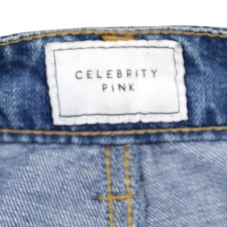 Vintage CELEBRITY PINK Women's Blue Distressed Denim Jeans Straight Leg Size 27 Size 27" / US 4 / IT 40 - 7 Thumbnail
