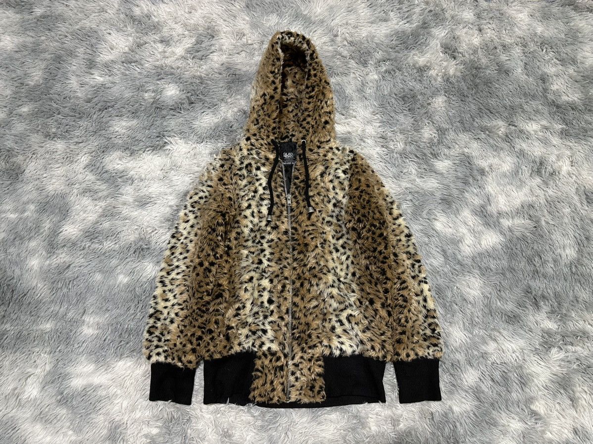 Hysteric Glamour 🔥Sick Y2K Glad News Leopard Fur Hoodie Vkei Punk Size US M / EU 48-50 / 2 - 1 Thumbnail