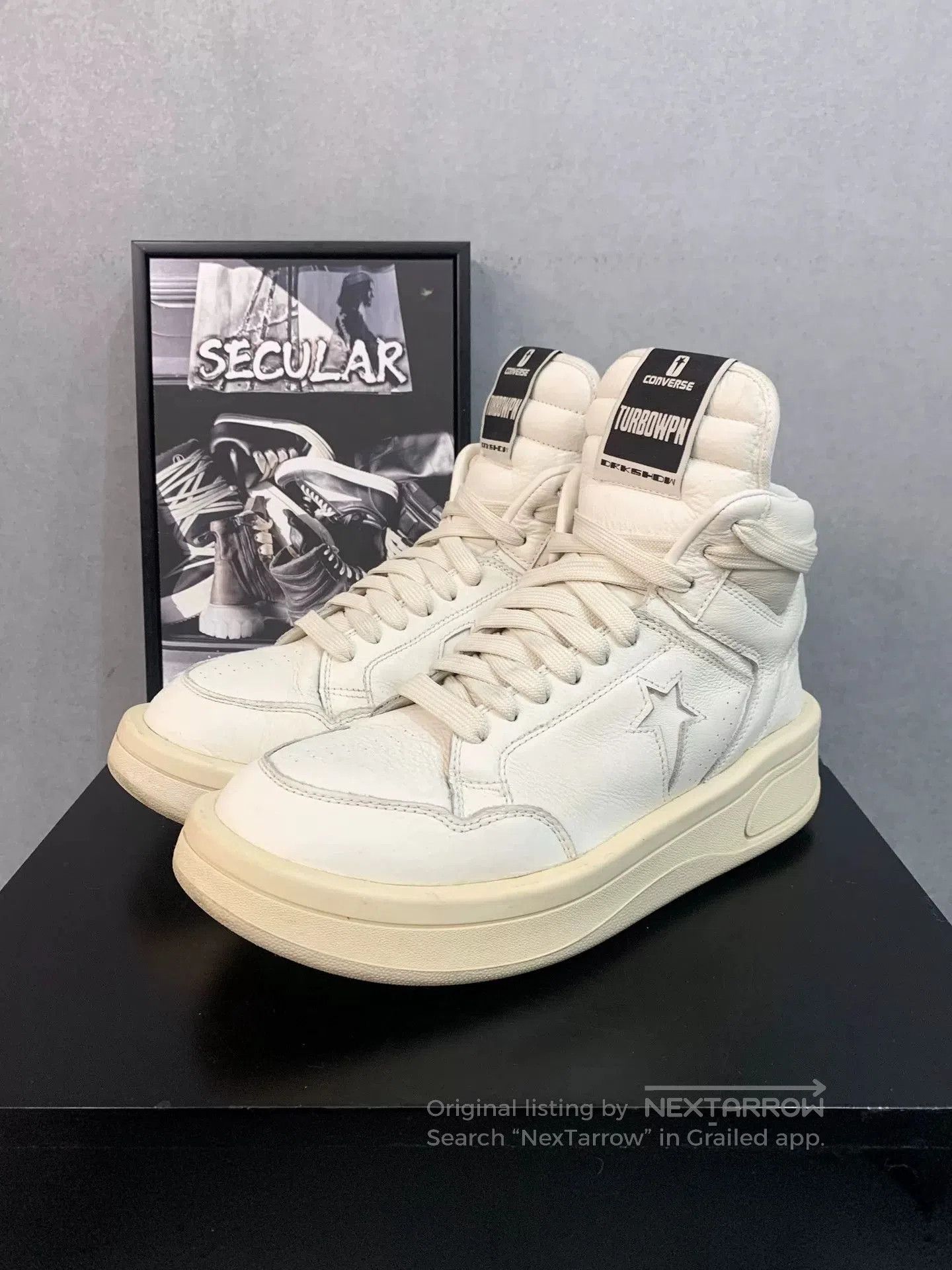 Rick Owens Drkshdw Rick Owens Converse Leather Platform Sneaker. Size US 10 / EU 43 - 4 Thumbnail
