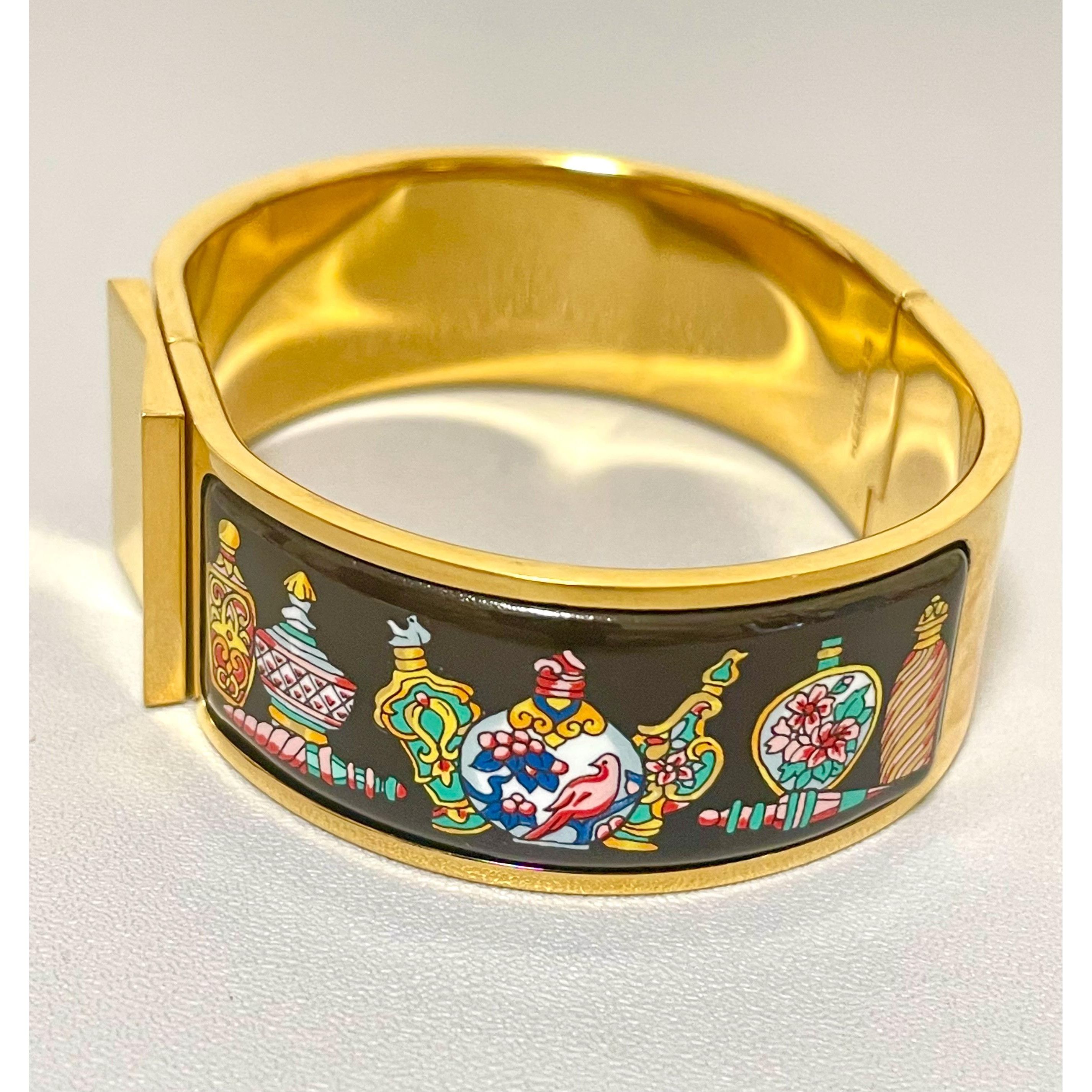 Hermes Vintage Hermes cloisonne enamel bangle, black perfume bottle Size ONE SIZE - 8 Thumbnail