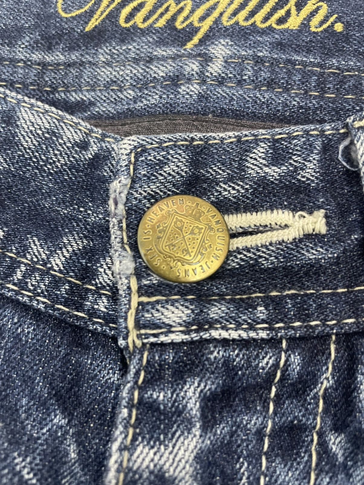 Vanquish Vanquish Gold Distress Flair Jeans Pant Made in Japan Size 31" - 5 Thumbnail