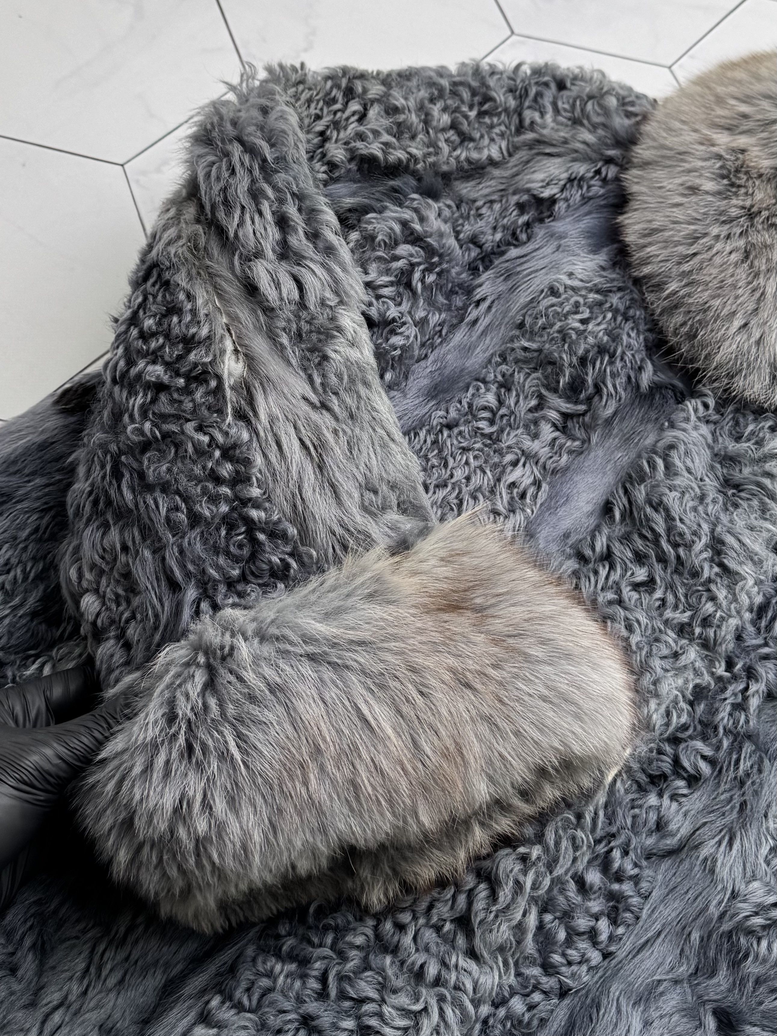 Vintage Vintage Blue Gray Real Fur Luxury Winter Statement Coat Size M / US 6-8 / IT 42-44 - 8 Thumbnail