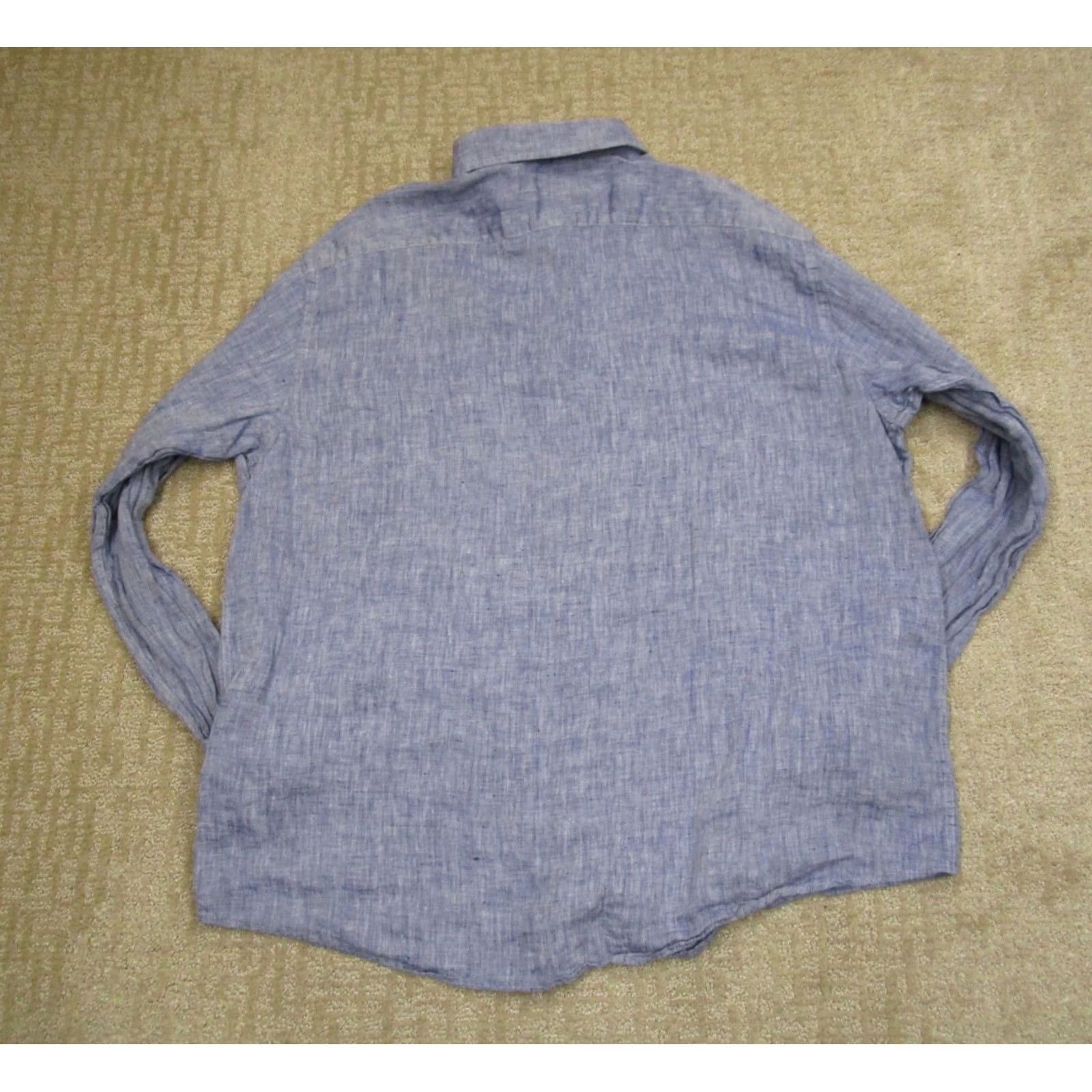 UNTUCKit UNTUCKit Shirt Men 3XL Blue Linen Long Sleeve Button Up Beach Casual Wicking Size US XXL / EU 58 / 5 - 3 Thumbnail