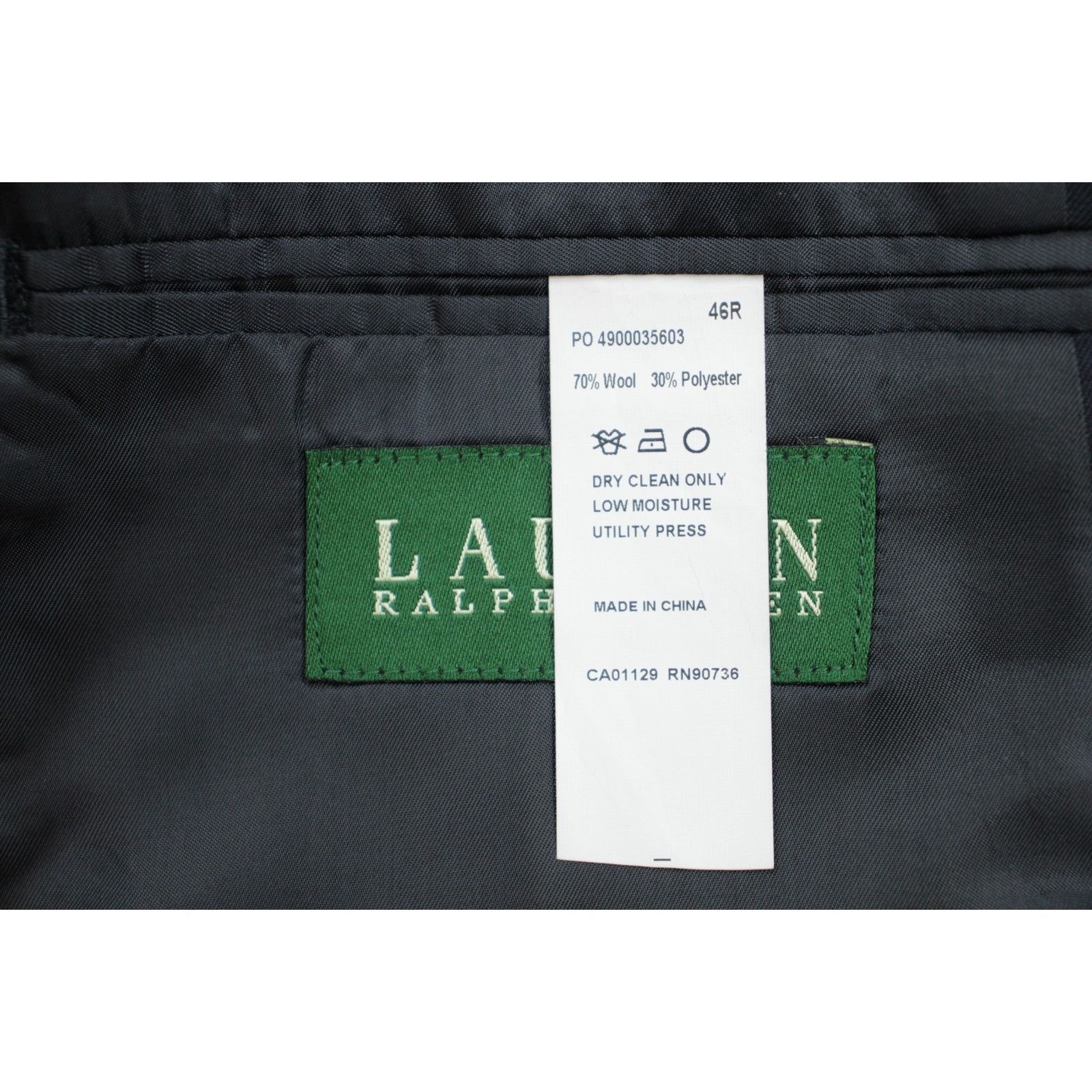 Lauren Ralph Lauren Lauren Ralph Lauren Blazer Mens 46R Navy Blue Wool Blend Size 46R - 6 Thumbnail
