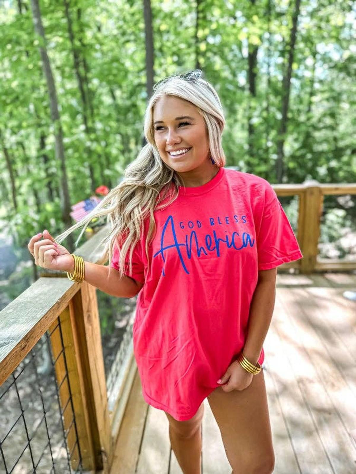 Bad Birdie Paprika God Bless America Graphic Tee Size S / US 4 / IT 40 - 2 Thumbnail