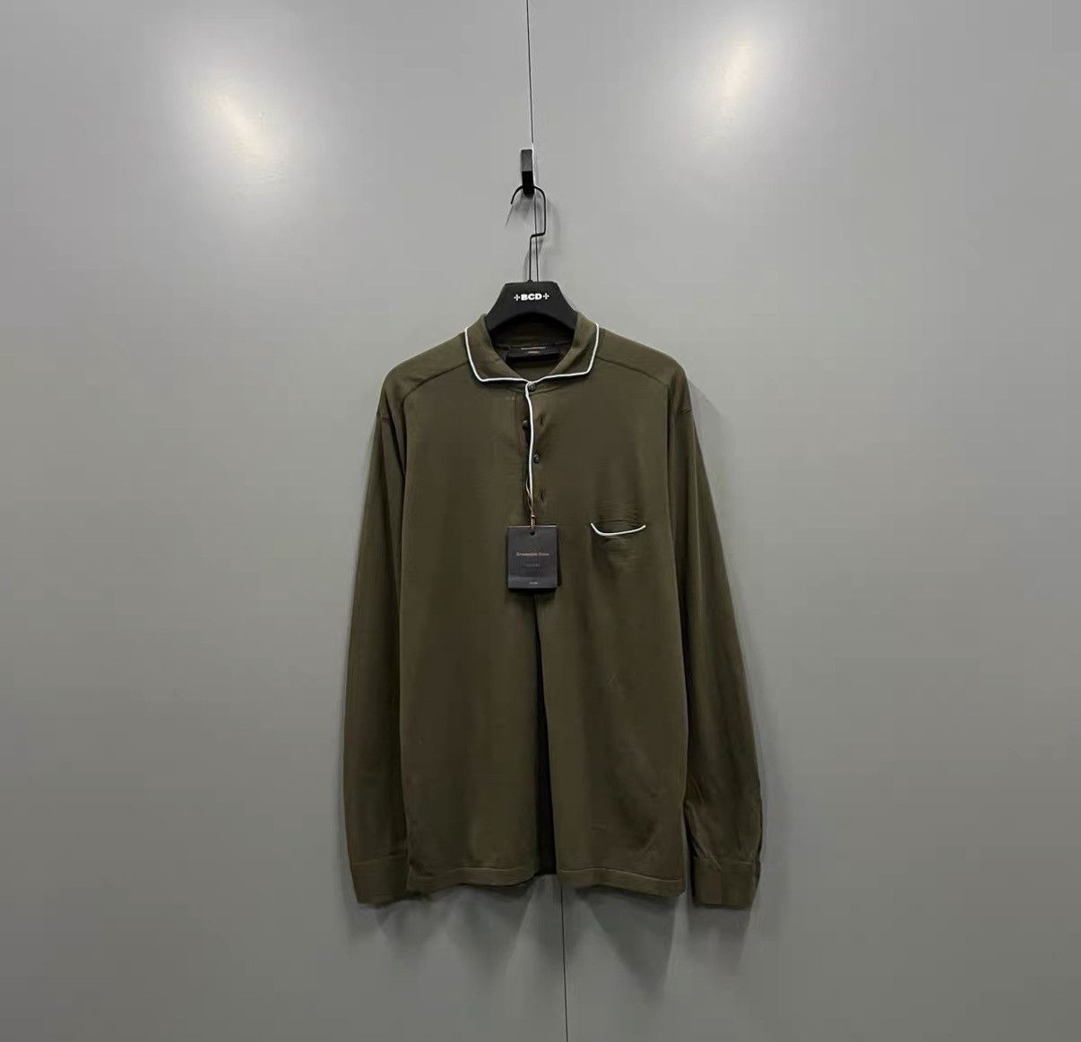 Ermenegildo Zegna Zegna Green Knit Long Sleeve Polo J41 Size US L / EU 52-54 / 3 - 1 Thumbnail
