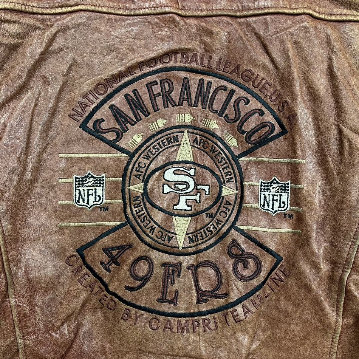 NFL Vintage 90s Nfl 49ers bomber leather jacket by campri Size US L / EU 52-54 / 3 - 8 Thumbnail