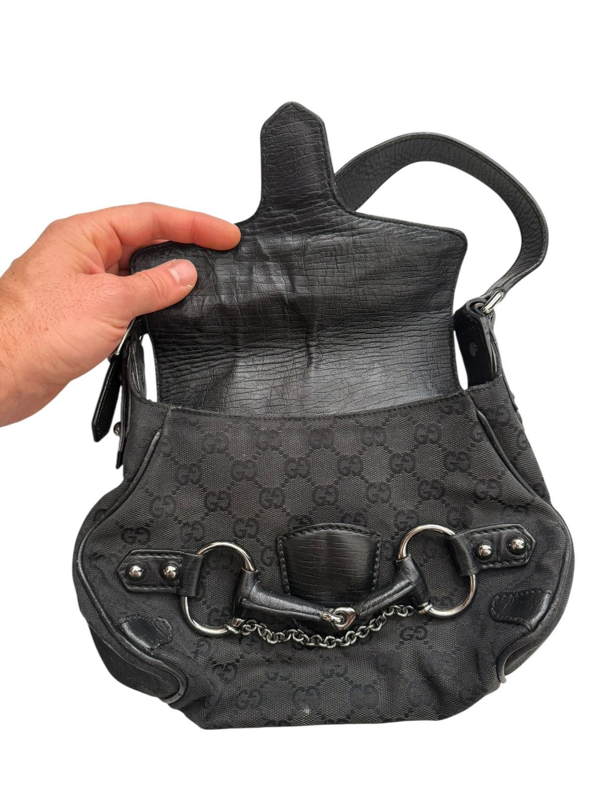 Gucci Tom Ford Horse Bit Canvas Monogram Hobo Bag Size ONE SIZE - 12 Thumbnail