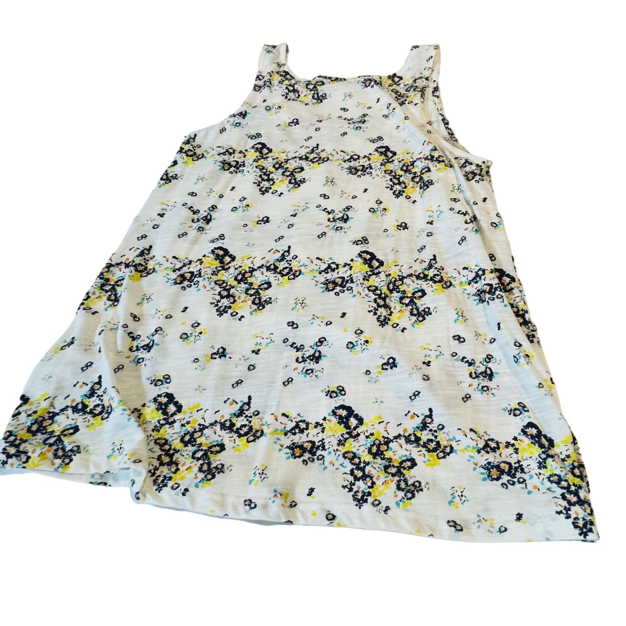 Other Maurices Floral Lace Front Tank Top M White & Yellow Polyest Size M / US 6-8 / IT 42-44 - 7 Thumbnail