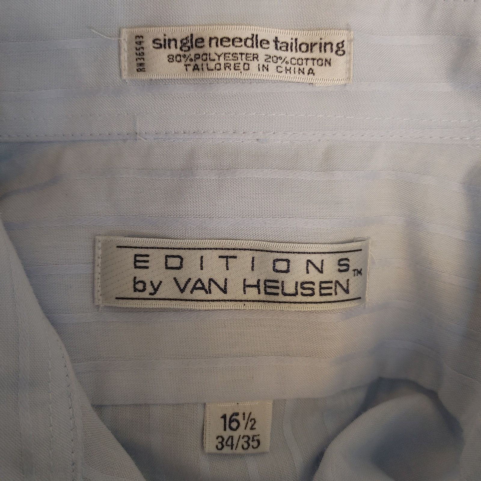 Van Heusen Editions by Van Heusen Men's 16.5 Blue Dress Shirt Size US M / EU 48-50 / 2 - 3 Thumbnail