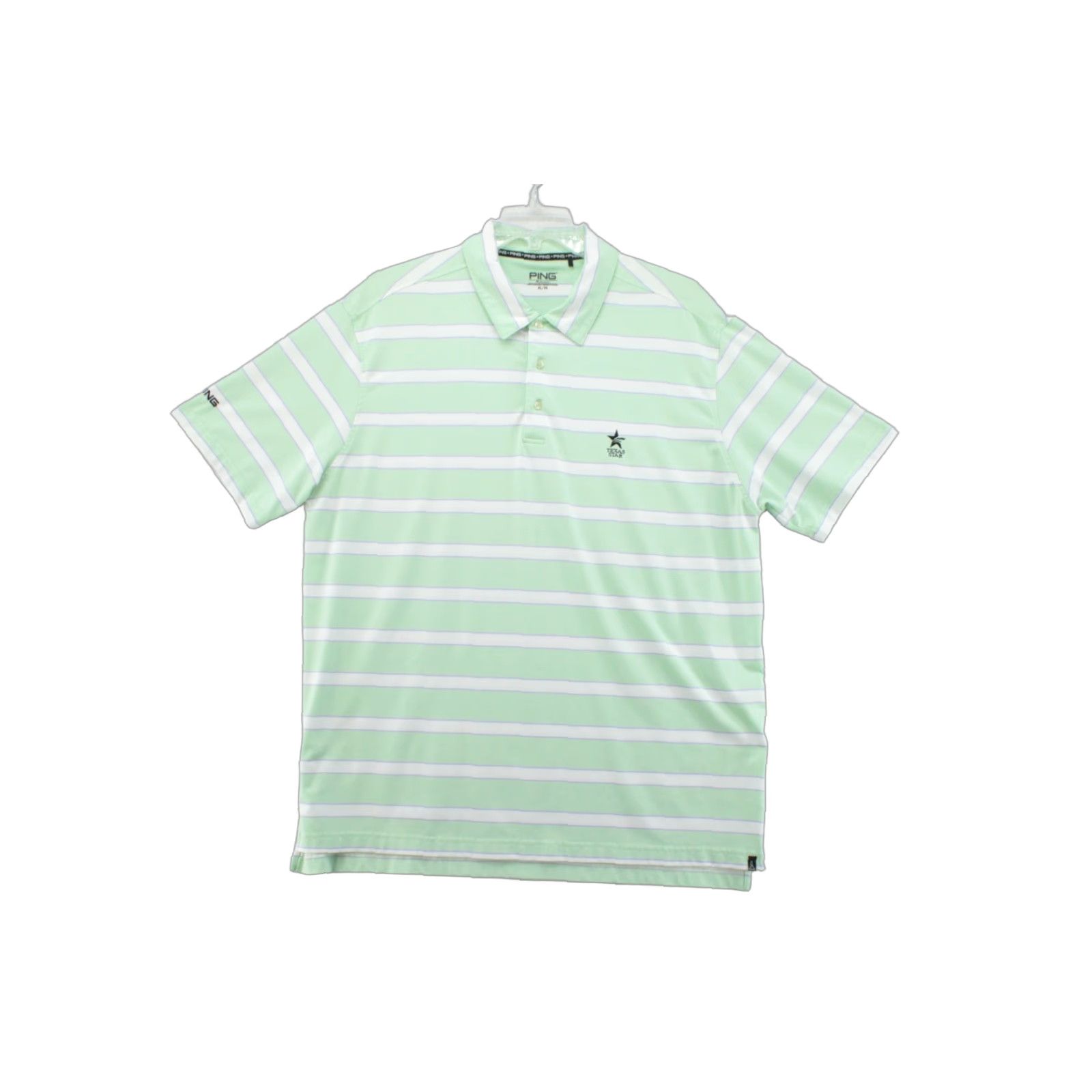 Vintage PING Performance Polo Shirt Men XL Green Ocean Front Striped Golf Texas Star Shirt XL Mens Green Ocean Front Striped Polo Size US XL / EU 56 / 4 - 1 Thumbnail