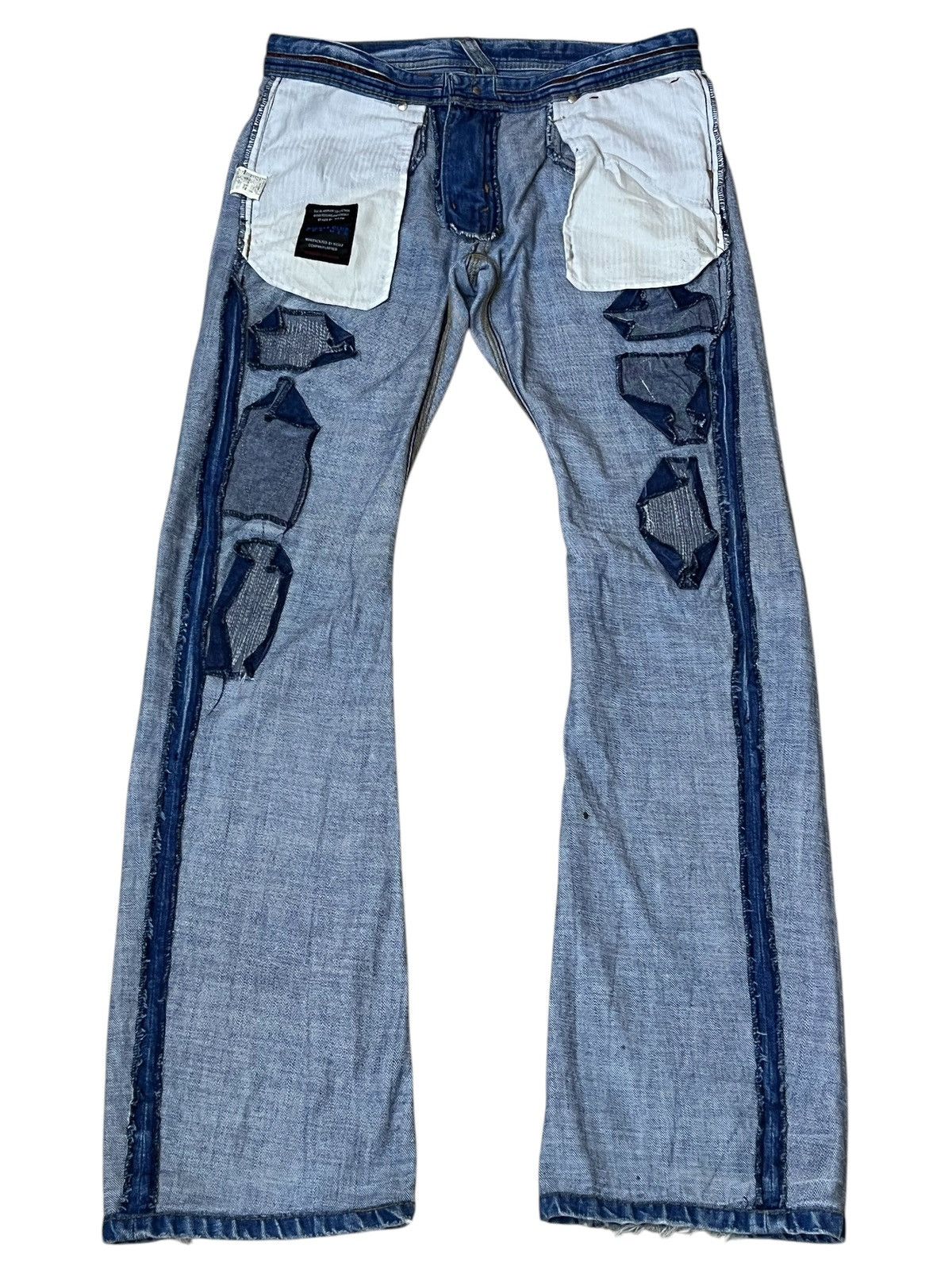 Nicole Club SICK🔥NICOLE CLUB FOR MEN DISTRESSED FLARED JEANS Size US 34 / EU 50 - 3 Thumbnail